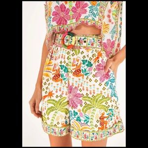 NWT Farm Rio Fruits Queen Belted Shorts - Size XS
